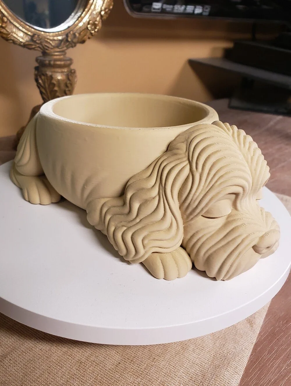 Hand Crafted Cockapoo Dog Bowl / Planter / Jewelry or Keepsake Dish NWT!